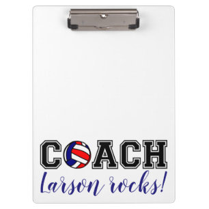 Volleyball coach sports team thank you gift clipboard