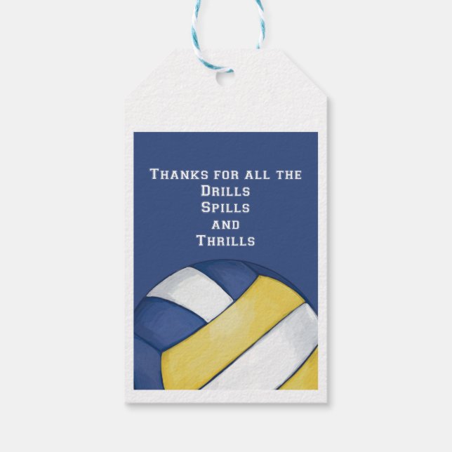 Volleyball Coach Thank You Gift Tags (Back)