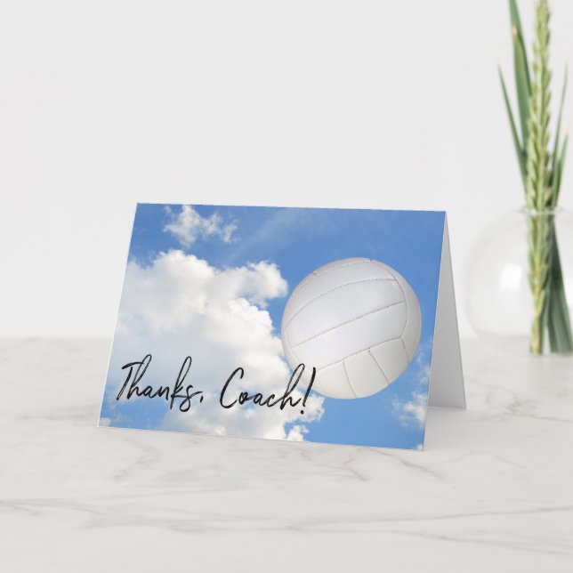 Volleyball Coach Thanks Thank You Card (Front)