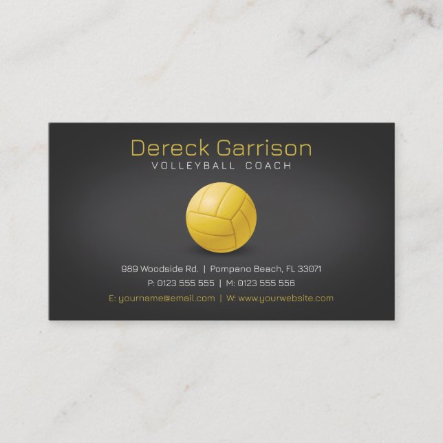 Volleyball Coach | Trainer Practice Lessons Business Card (Front)