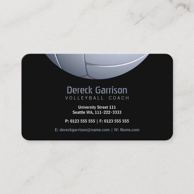 Volleyball Coach | Trainer Practice Lessons Business Card (Front)