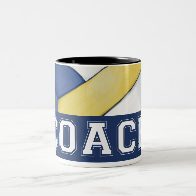 Volleyball Coach Two-Tone Coffee Mug (Center)