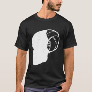 Volleyball Coach With White Skull And Volleyball T-Shirt