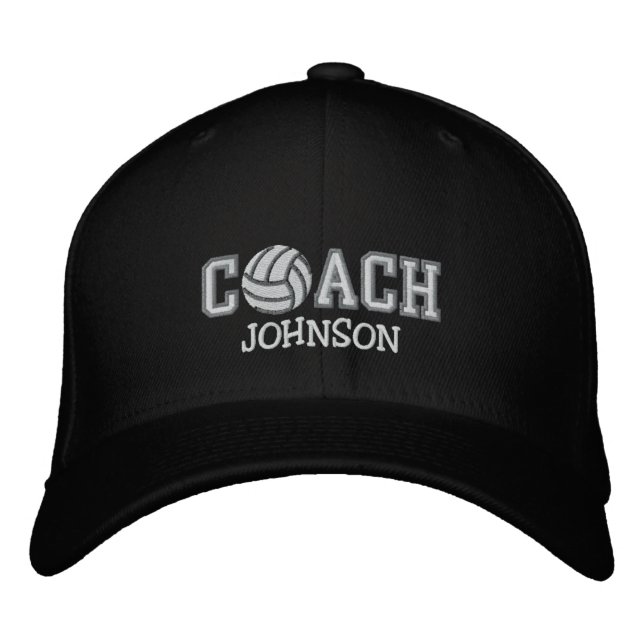 Volleyball Coach - Your Name Embroidered Hat (Front)