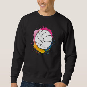 Volleyball Colour Splash Ball Colourful Volleybal Sweatshirt