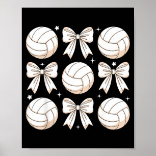 Volleyball Coquette Bow Volleyball Mama Sister Poster
