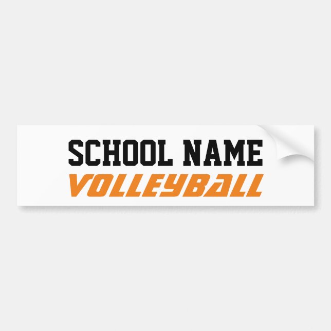 Volleyball - Create Your Own School Spirit Bumper Sticker (Front)