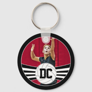 Volleyball Custom Photo and Numbers or Text Key Ring