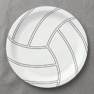 Volleyball Customisable Paper Party Plates