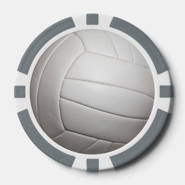 Volleyball customizable poker chips (Front)