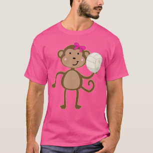 Volleyball Cute Sports Ball Girl Monkey Team T-Shirt