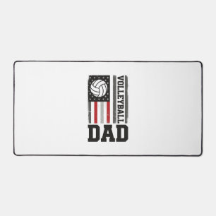 Volleyball Dad American Flag Vintage Engraving Des Desk Mat