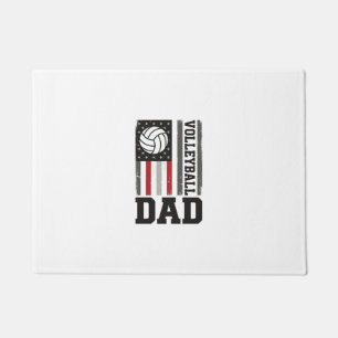 Volleyball Dad American Flag Vintage Engraving Des Doormat