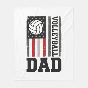 Volleyball Dad American Flag Vintage Engraving Des Fleece Blanket