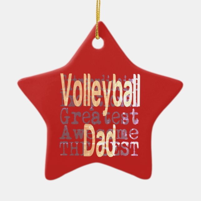 Volleyball Dad Extraordinaire Ceramic Tree Decoration (Front)