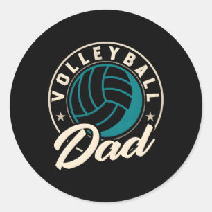 Volleyball Dad For Beach Sports Player And Volleyb Classic Round Sticker