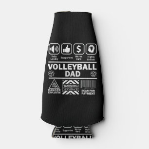Volleyball Dad Funny Contents of Sports Father Bottle Cooler