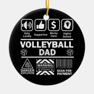 Volleyball Dad Funny Contents of Sports Father Ceramic Tree Decoration