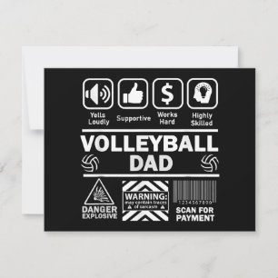 Volleyball Dad Funny Contents of Sports Father Holiday Card