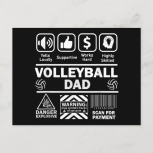 Volleyball Dad Funny Contents of Sports Father Holiday Postcard