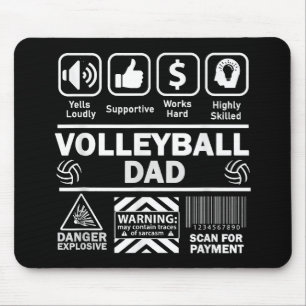 Volleyball Dad Funny Contents of Sports Father Mouse Mat