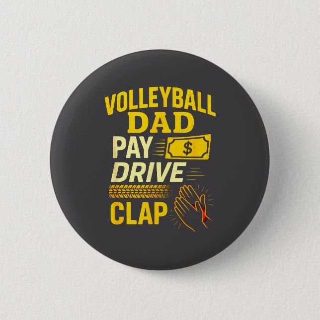 Volleyball Dad - Funny Proud Father Player  6 Cm Round Badge (Front)