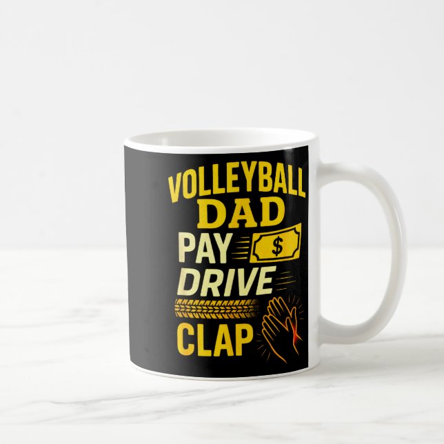 Volleyball Dad - Funny Proud Father Player  Coffee Mug (Right)