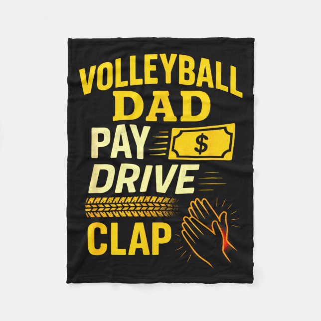 Volleyball Dad - Funny Proud Father Player  Fleece Blanket (Front)