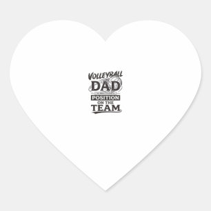 Volleyball Dad Funny Vintage Team Position Shirt_1 Heart Sticker