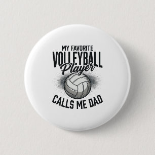 Volleyball Dad My Favourite Player Calls Me Dad De 6 Cm Round Badge