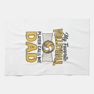 Volleyball Dad My Favourite Player Calls Me Dad De Tea Towel