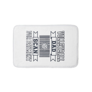 Volleyball Dad Scan for Payment Funny Shirt Design Bath Mat