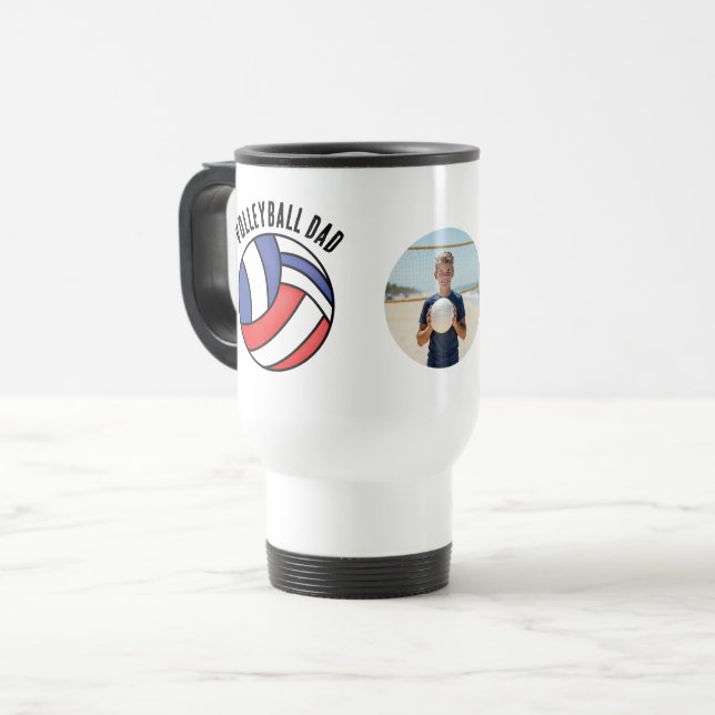 Volleyball Dad Travel Mug (Front Left)