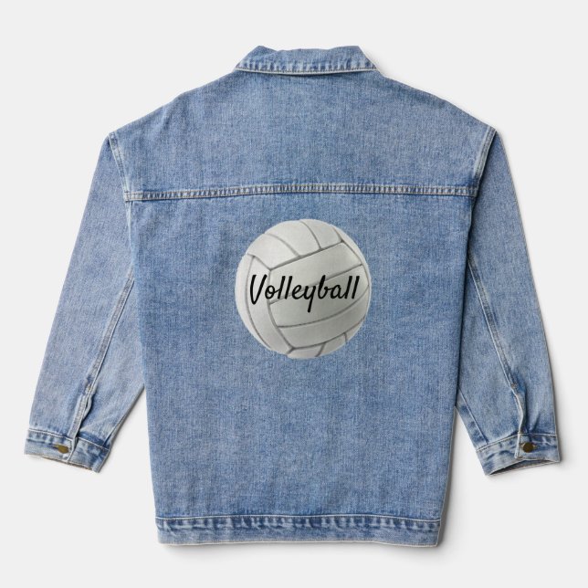 Volleyball Design Denim Jacket (Back)