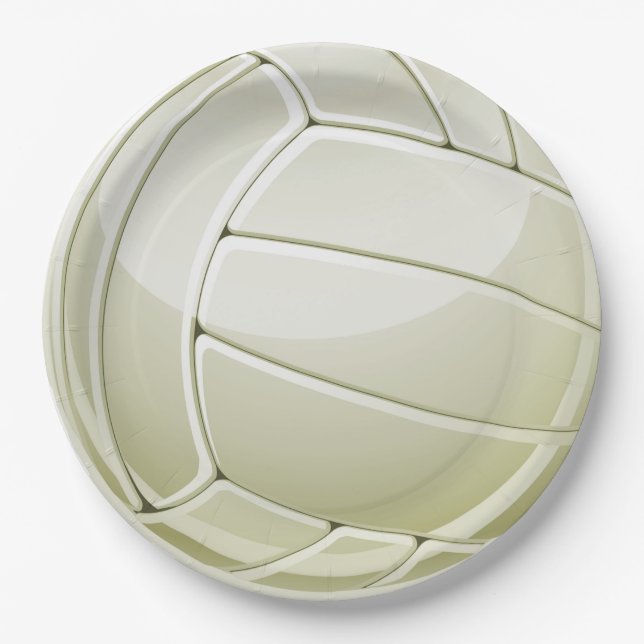 Volleyball Design Paper Party Plate (Front)