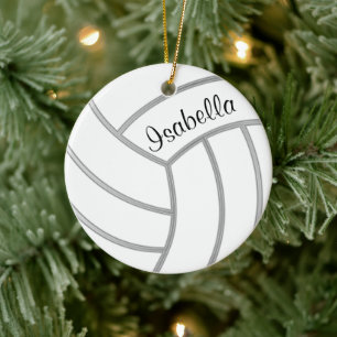 Volleyball - DIY Background Color and Name Ceramic Tree Decoration