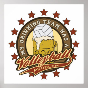 Volleyball Drinking Team Poster