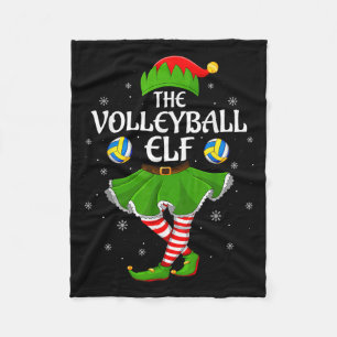 Volleyball Elf Christmas Family Girls Women Elf Sq Fleece Blanket