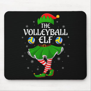 Volleyball Elf Christmas Family Girls Women Elf Sq Mouse Mat