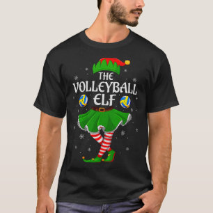 Volleyball Elf Christmas Family Girls Women Elf Sq T-Shirt