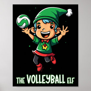 Volleyball Elf Christmas Matching Family Party Xma Poster