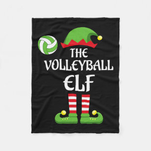 Volleyball Elf Christmas Merry Xmas Volleyball Pla Fleece Blanket