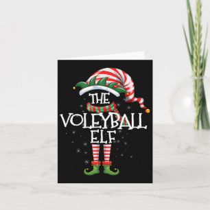 Volleyball Elf Matching Family Group Christmas Par Card