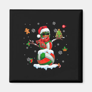 Volleyball Equipment As Snowman Sungles Xmas Playe Magnet