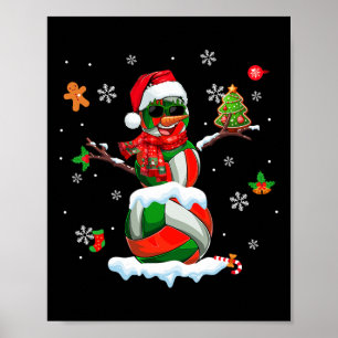 Volleyball Equipment As Snowman Sungles Xmas Playe Poster