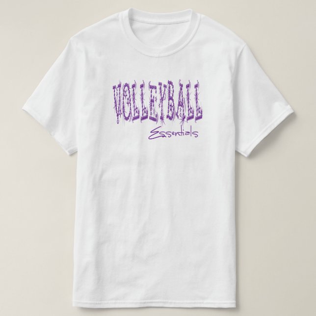 Volleyball Essentials (purple) T-Shirt (Design Front)