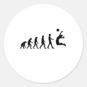 Volleyball Evolution Classic Round Sticker