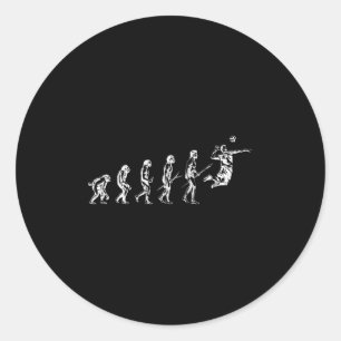 Volleyball Evolution Of Man Funny Vball Player Bea Classic Round Sticker