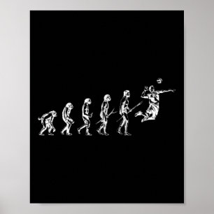 Volleyball Evolution Of Man Funny Vball Player Bea Poster