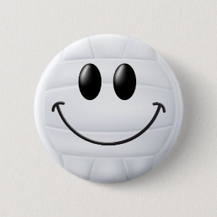 Volleyball Face.png 6 Cm Round Badge
